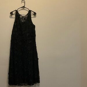 White House Black Market Black Lace Midi Dress